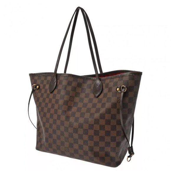 LOUIS VUITTON Damier Never Full MM Tote Bag Brown - Picture 1 of 12